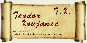 Teodor Kovjanić vizit kartica